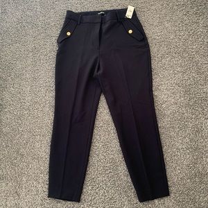 Express Navy Blue Cropped Dress pant
